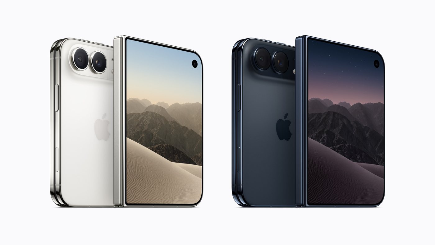 iPhone Duoの2色、ナイトスカイとスターホワイトが並んだ公式画像